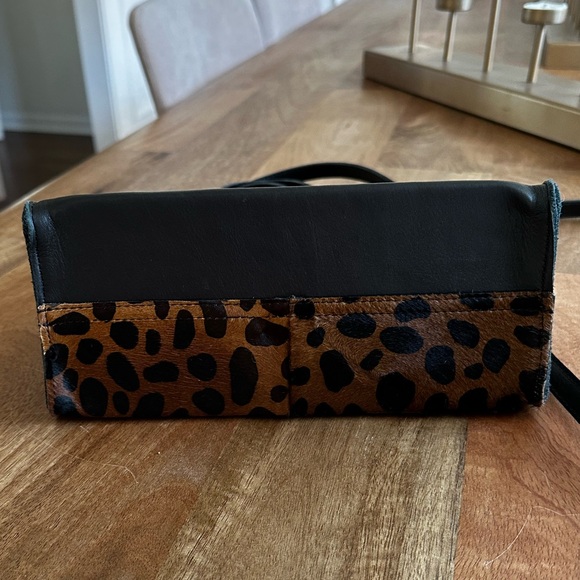 •NEW• Clare V. Petit Simple Tote in Leopard Hair and Black Leather - Picture 6 of 6